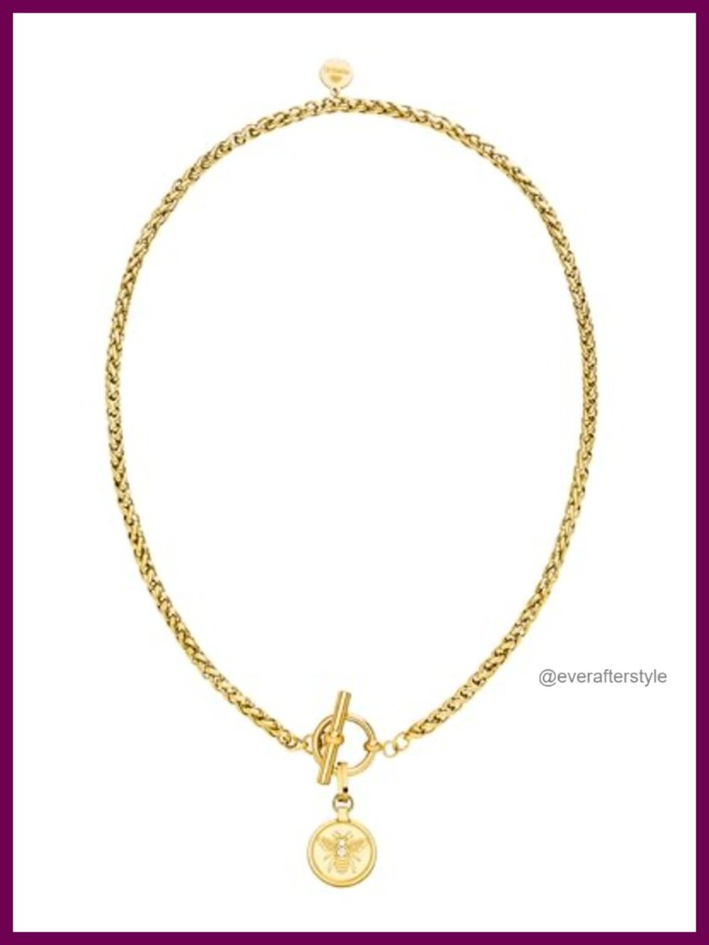 18K Gold Plated Stainless Steel Waterproof Chain Necklace with Pendant 17 inch
